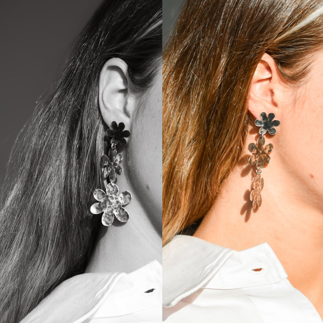 Aros Flores Silver