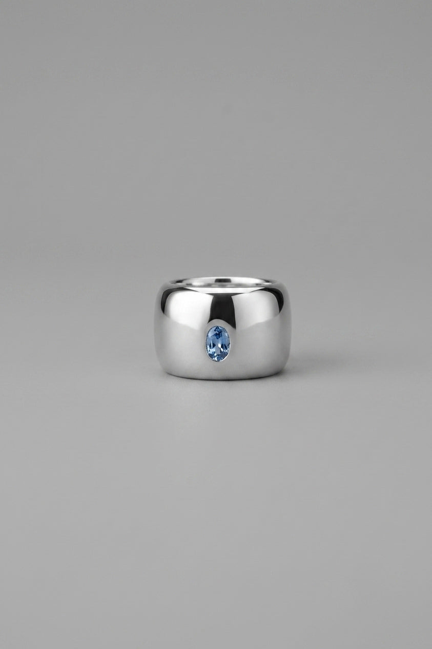 Anillo  Domo Plata Brillante Topacio