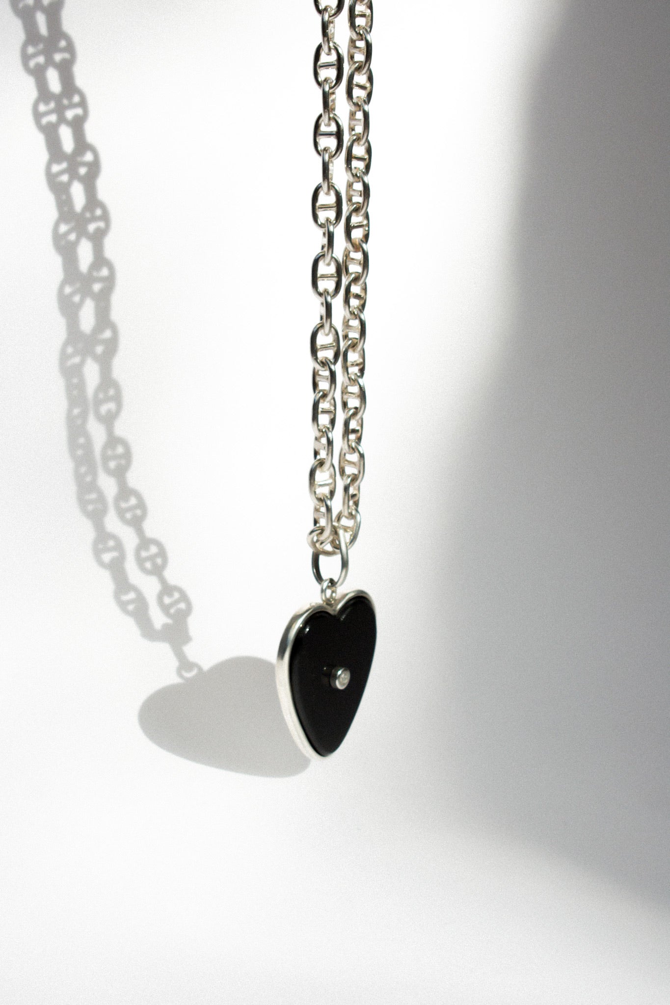 Corazón Ónix Circón Silver