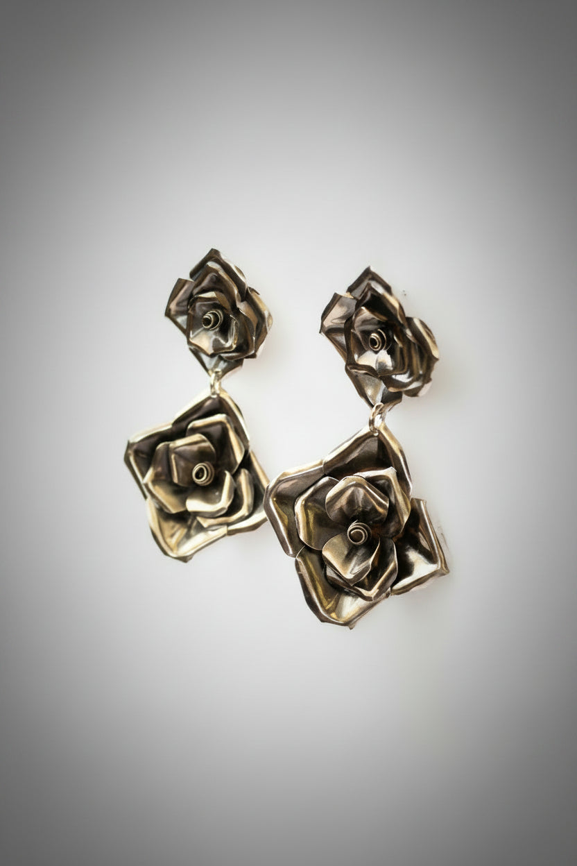 Aros Rosa Doble Plata