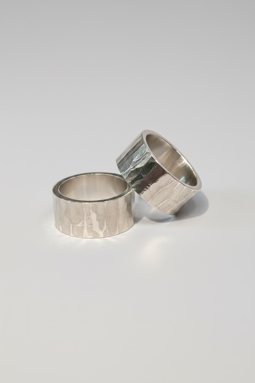 Anillo Martillado Plata