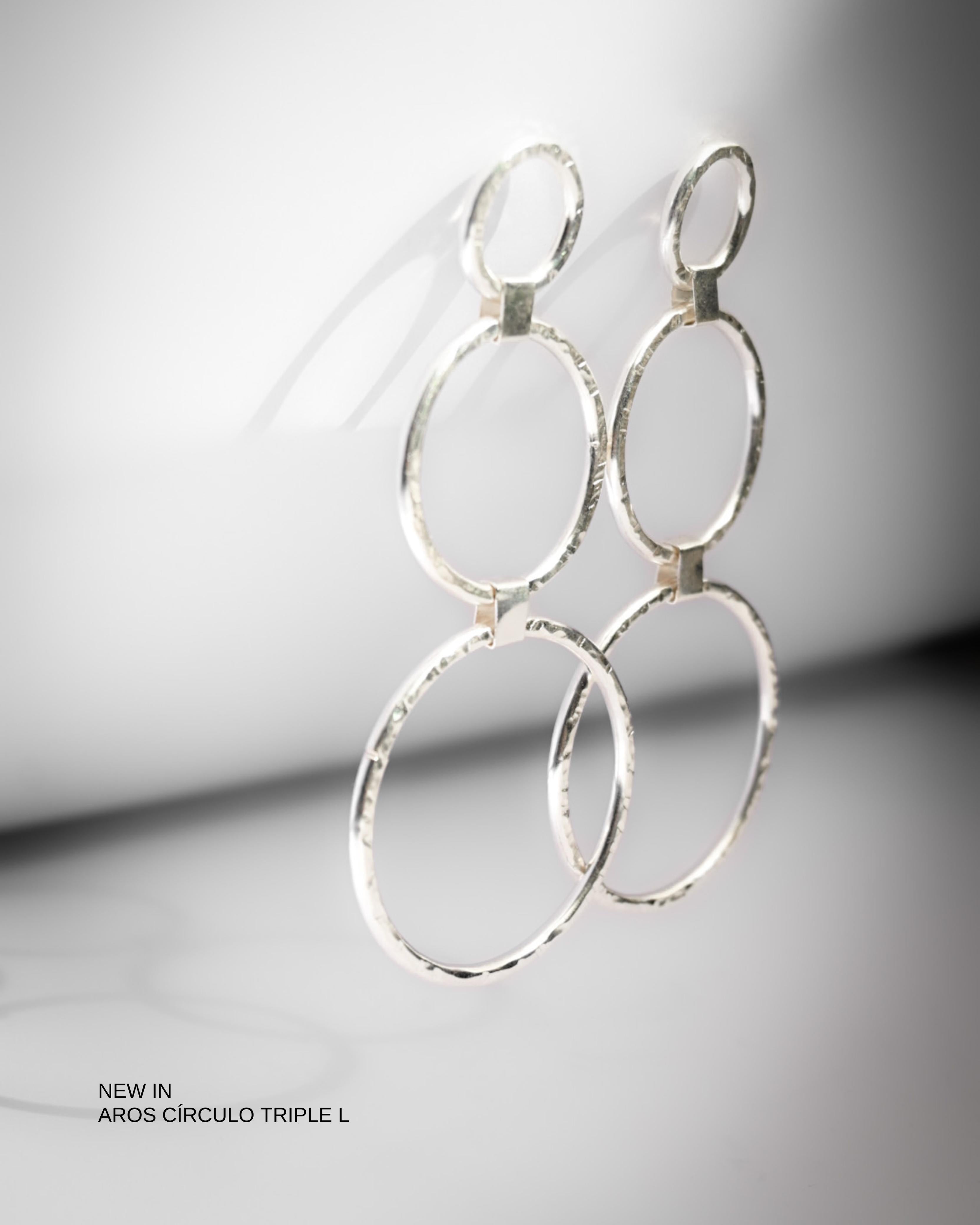 Aros Círculo Triple Silver M