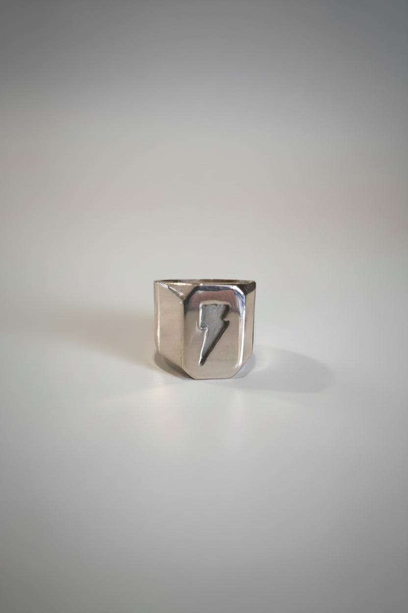 Anillo Sello Rayo Plata